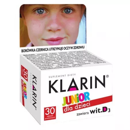 Klarin junior x 30 tabletek tabletki na wzrok ZAKŁAD CHEMICZNO-FARMACEUTYCZNY "FARMAPOL" SP. Z O.O.