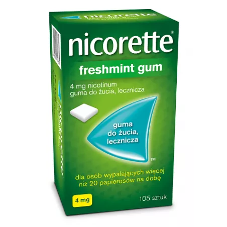 Nicorette classic gum do żucia 4mg x 105 szt leki na rzucenie palenia MCNEIL HEALTHCARE (IRELAND) LIMITED
