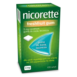 Nicorette Freshmint Gum 2 mg x 105 szt leki na rzucenie palenia MCNEIL HEALTHCARE (IRELAND) LIMITED