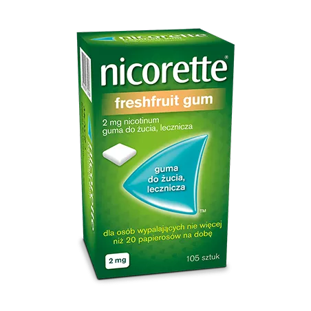 Nicorette Freshmint Gum 2 mg x 105 szt leki na rzucenie palenia MCNEIL HEALTHCARE (IRELAND) LIMITED