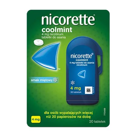 Nicorette coolmin tabletki do ssania 4 mg x 20 tabletek leki na rzucenie palenia MCNEIL HEALTHCARE (IRELAND) LIMITED