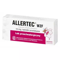 Allertec WZF tabletki powlekane 10mg x 7 tabletek tabletki na alergię WARSZAWSKIE ZAKŁ.FARM. POLFA S.A.