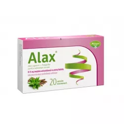 Alax tabletki drażowe x 20 tabletek preparaty na zaparcia POZNAŃSKIE ZAKŁADY ZIELARSKIE "HERBAPOL" S.A.
