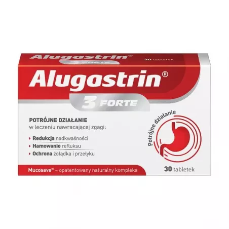 Alugastrin 3 FORTE tabletki x 30 tabletek wrzody żołądka, zgaga, refluks LABORATORIA POLFA ŁÓDŹ SP. Z O.O.