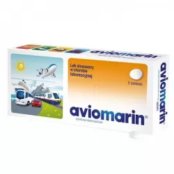 Aviomarin tabletki 50 mg x 5 tabletek choroba lokomocyjna TEVA PHARMACEUTICALS POLSKA SP. Z O. O.