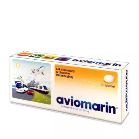 Aviomarin tabletki 50 mg x 10 tabletek choroba lokomocyjna TEVA PHARMACEUTICALS POLSKA SP. Z O. O.
