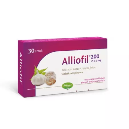 Alliofil tabletki x 30 tabletek leki na katar POZNAŃSKIE ZAKŁADY ZIELARSKIE "HERBAPOL" S.A.