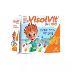 Visolvit junior smak pomarańczowy x 10 saszetek witaminy i minerały MEDAGRO INTERNATIONAL SP. Z O.O.