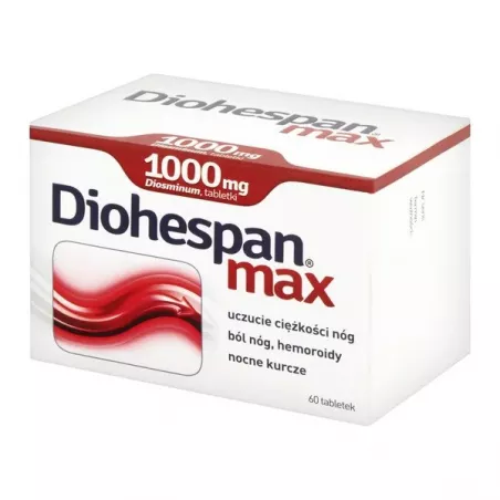 Diohespan Max tabletki 1000mg x 60 tabletek preparaty na żylaki AFLOFARM FARMACJA POLSKA SP. Z O.O.