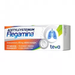Flegamina Acetylcysteinum 600mg x 10 tabletek musujących leki na kaszel TEVA PHARMACEUTICALS POLSKA SP. Z O. O.