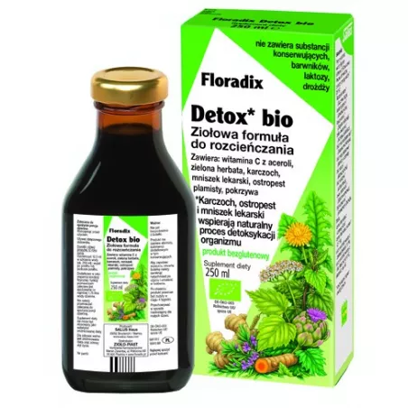 Zioło-Piast Floradix Detox Bio x 250 ml detox i odchudzanie ZIOŁO-PIAST HURTOWNIA FARMACEUTYCZNA MARIAN ZAREMBA