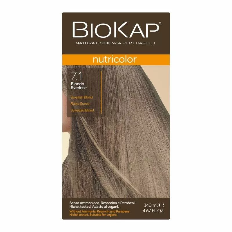 BIOS LINE S.P.A. BIOKAP NUTRICOLOR 7.1 Szwedzki Blond x 140ml — Inhaltsstoffe i ocena