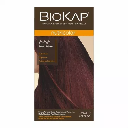 BIOKAP NUTRICOLOR 6.66 Rubinowa Czerwień x 140ml do włosów LAB PHARMA AGNIESZKA LEWANDOWSKA