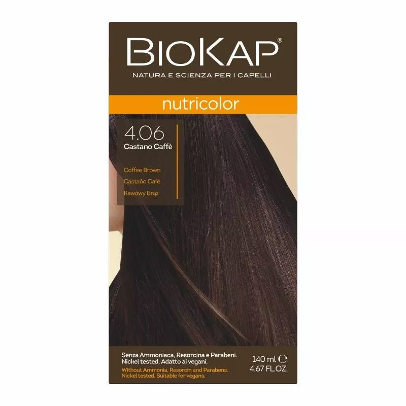 LAB PHARMA AGNIESZKA LEWANDOWSKA BIOKAP NUTRICOLOR 4.06 Kaffee Bronzer x 140ml — Inhaltsstoffe und Bewertung