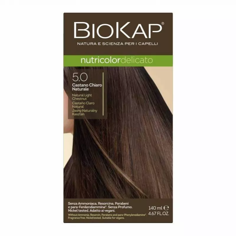 LAB PHARMA AGNIESZKA LEWANDOWSKA BIOKAP Delicato 5.0 Naturalny Jasny Kasztan x 140 ml — Składniki i ocena
