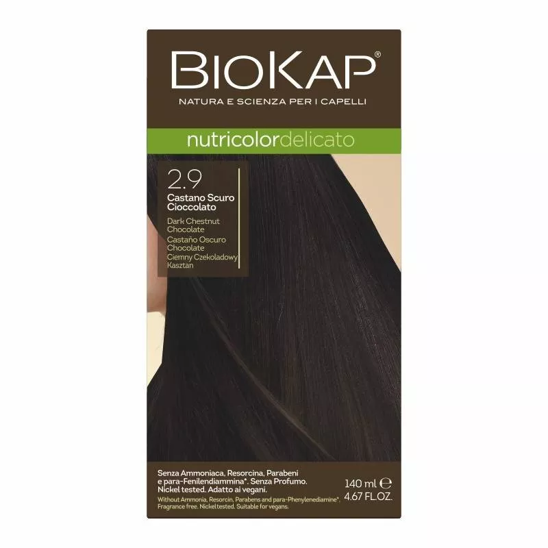 LAB PHARMA AGNIESZKA LEWANDOWSKA BIOKAP Delicato 2.9 dunkel Schokolade Kasztan x 140 ml — Inhaltsstoffe und Bewertung