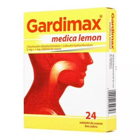 Gardimax medica lemon tabletki do ssania x 24 tabletek leki na ból gardła i chrypkę TACTICA PHARMACEUTICALS SP. Z O.O.