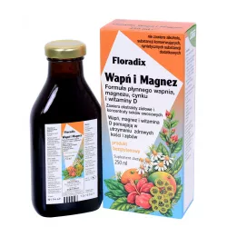 Zioło-Piast Floradix Wapń i Magnez płyn do ust x 250ml wapń ZIOŁO-PIAST HURTOWNIA FARMACEUTYCZNA MARIAN ZAREMBA
