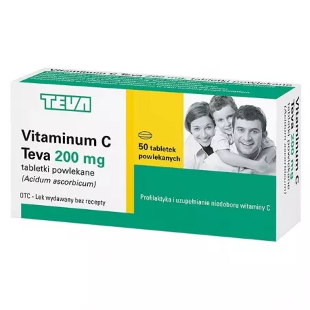 Vitaminum C Teva 200mg x 50 tabletek witamina C TEVA PHARMACEUTICALS POLSKA SP. Z O. O.