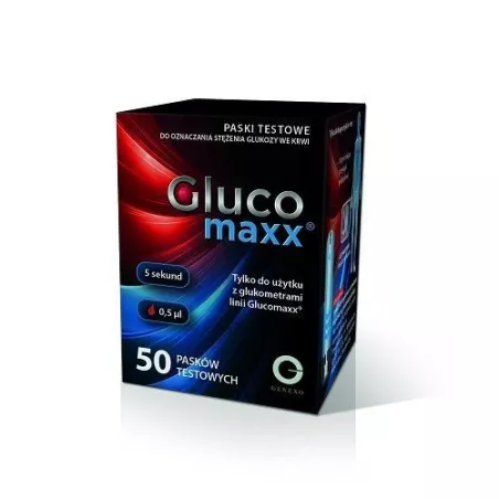 Glucomaxx - test paskowy_50 pasków paski testowe do glukometrów GENEXO SP. Z O.O.