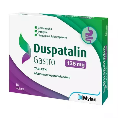 Duspatalin Gastro 135mg x 15 tabletek preparaty na wzdęcia MYLAN HEALTHCARE SP. Z O.O.