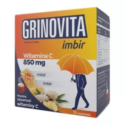 Grinovita Imbir x 10 saszetek ( data ważności 30.11.2024 ) naturalne preparaty na odporność N.P.ZDROVIT SP Z O.O.