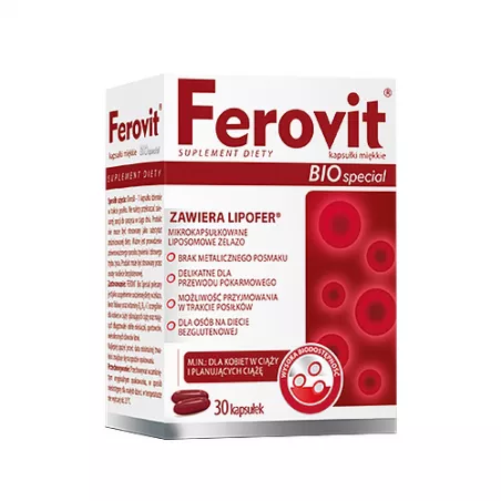 Ferovit Bio Special x 30 kapsułek żelazo PRZEDSIĘBIORSTWO PRODUKCJI FARMACEUTYCZNEJ HASCO-LEK S.A.