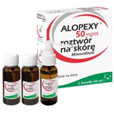 Alopexy roztwór na skórę 5% x 180 ml (3x60 ml) preparaty na łysienie i wypadanie włosów PIERRE FABRE DERMO-COSMETIQUE POLSKA ...