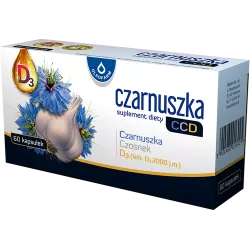 Oleofarm Czarnuszka + Czosnek + D3 2000jm x 60 kapsułek naturalne preparaty na odporność OLEOFARM SP. Z O.O.