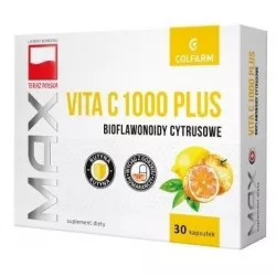 Max Vita C 1000 Plus Bioflawonoidy cytrusowe x 30 kapsułek preparaty wspomagające ZAKŁADY FARM. COLFARM