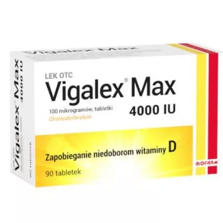 Vigalex Max witamina D3 4 000 I.U. x 90 tabletek witamina D BIOFARM SP.Z O.O.