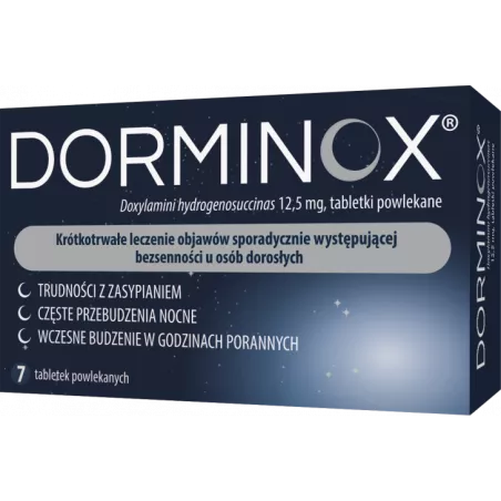 Dorminox tabletki powlekane 12,5 mg x 7 tabletek Spokój i Sen ZAKŁADY FARMACEUTYCZNE POLPHARMA S.A.