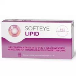 Softeye Lipid 0,3 ml x 20 pojemników ( data ważności 31.08.2024 ) krople do oczu ZAKŁADY FARMACEUTYCZNE POLPHARMA S.A.