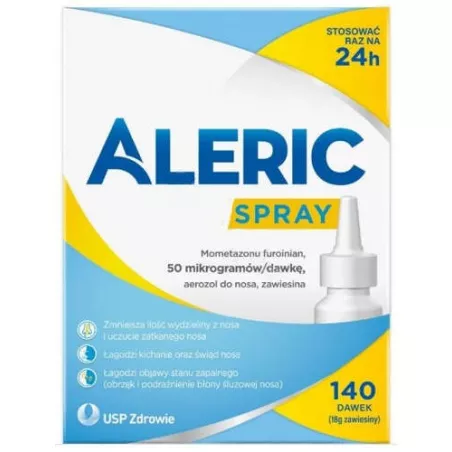 Aleric Spray aerozol do nosa 0,05g x 140 dawek ( data ważności 30.09.2024 r. ) krople do nosa na alergię USP ZDROWIE SP. Z O.O