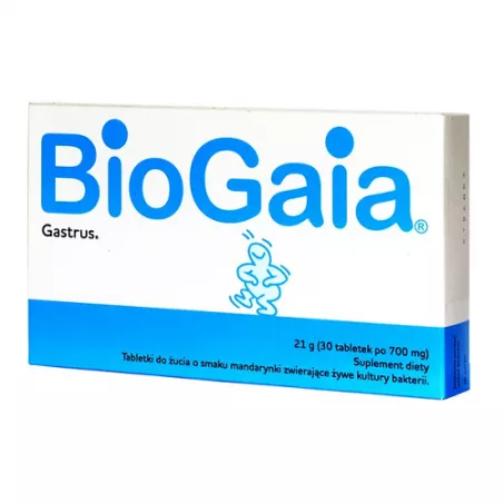 BioGaia Gastrus x 30 tabletek do żucia probiotyki na trawienie EWOPHARMA AG SP. Z O.O.