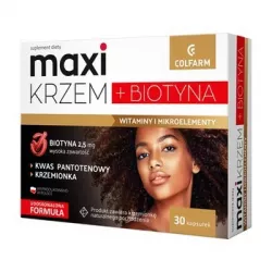Maxi Krzem + Biotyna x 30 kapsułek Skóra Włosy i paznokcie ZAKŁADY FARM. COLFARM