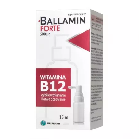 Ballamin Forte aerozol doustny x 15 ml witaminy z grupy B UNIPHARM HOLDINGS SP. Z O.O.