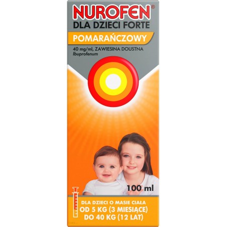 Nurofen dla dzieci Forte zawiesina 40mg/ml pomarańczowy x 100 ml Zdrowie RECKITT BENCKISER POLAND S.A.