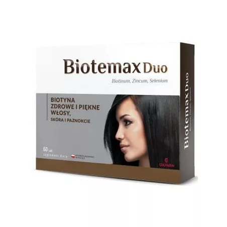 Biotemax Duo x 60 tabletek Skóra Włosy i paznokcie ZAKŁ. FARM. COLFARM