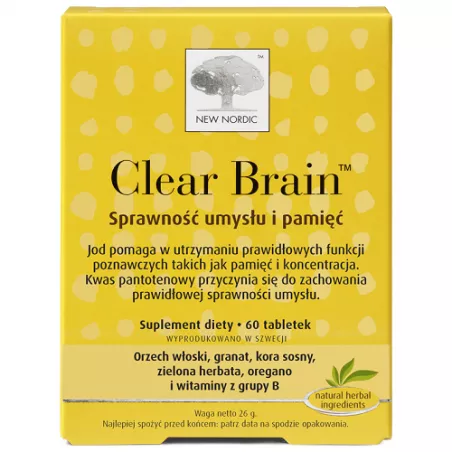 Clear Brain x 60 tabletek witaminy z grupy B NEW NORDIC