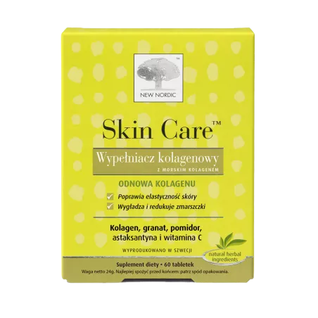 Skin Care Wypełniacz Kolagen x 60 tabletek suplementy na skórę włosy i paznokcie NEW NORDIC