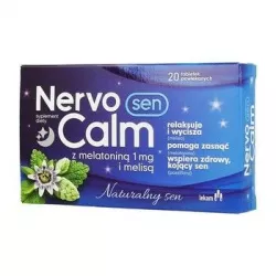 NervoCalm Sen z melatoniną 1mg x 20 tabletek Spokój i Sen PRZEDSIĘBIORSTWO FARMACEUTYCZNE LEK-AM SP. Z O.O.