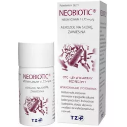 Neobiotic aerozol na skórę, zawiesina11,72mg/g x 16g odparzenia oparzenia i pęcherze TARCHOMIŃSKIE ZAKŁADY FARM. POLFA S.A.