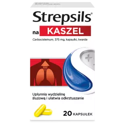 Strepsils na kaszel 375mg x 20 kapsułek ( data ważności 31.08.2025 ) leki na kaszel RECKITT BENCKISER POLAND S.A.