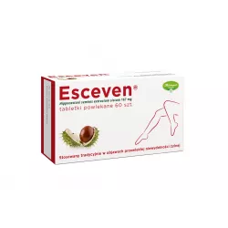 Esceven tabletki powlekane 167mg x 60 tabletek preparaty na obrzęki POZNAŃSKIE ZAKŁADY ZIELARSKIE "HERBAPOL" S.A.