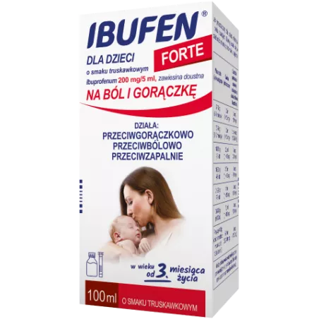 Ibufen dla dzieci Forte smak truskawkowy x 100 ml przeciwbólowe i przeciwgorączkowe (dla dzieci) ZAKŁADY FARMACEUTYCZNE POLPH...
