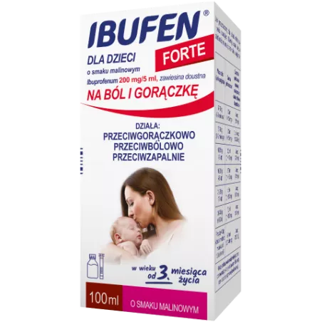 Ibufen dla dzieci Forte smak malinowy x 100 ml przeciwbólowe i przeciwgorączkowe (dla dzieci) ZAKŁADY FARMACEUTYCZNE POLPHARM...