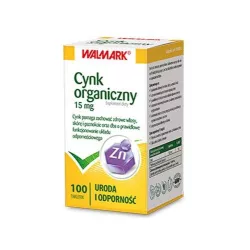 Cynk organiczny 15 mg x 100 tabletek Skóra Włosy i paznokcie WALMARK SP. Z O.O.