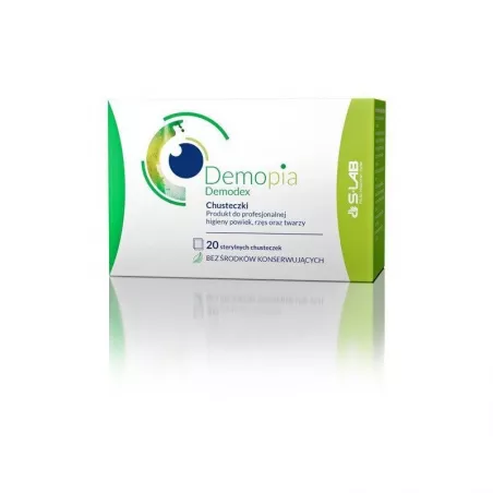 Demopia Demodex, Chusteczki sterylizowane x 20 sztuk higiena powiek S-LAB SP. Z O. O.