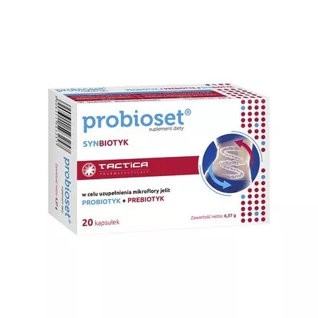 Probioset kapsułki x 20 kapsułek preparaty na jelito drażliwe TACTICA PHARMACEUTICALS SP. Z O.O.